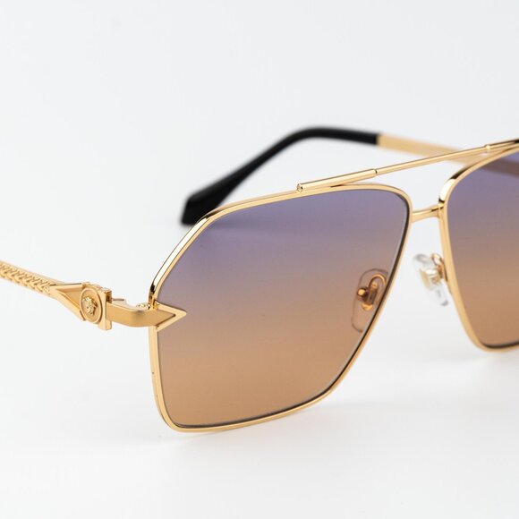 Versace Women Sunglasses Gold Gradient Violet Aviator VE2284 1002EL AUTHENTIC - Picture 5 of 13